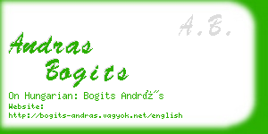 andras bogits business card